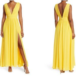 Nordstrom Love by Design Yellow Plunging V-Neck Maxi Dress [XS; Never Worn]
